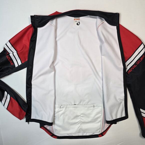 PEARL IZUMI Elite Cycling Soft Shell LTD Red/Black Mens Large Zip Pocket - Picture 8 of 13